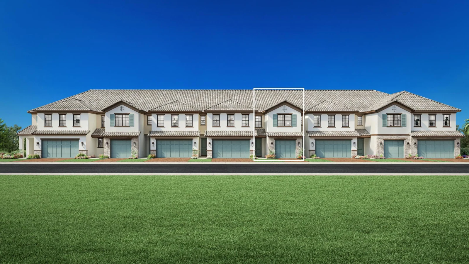 Hines representative Mediterranean exterior rendering