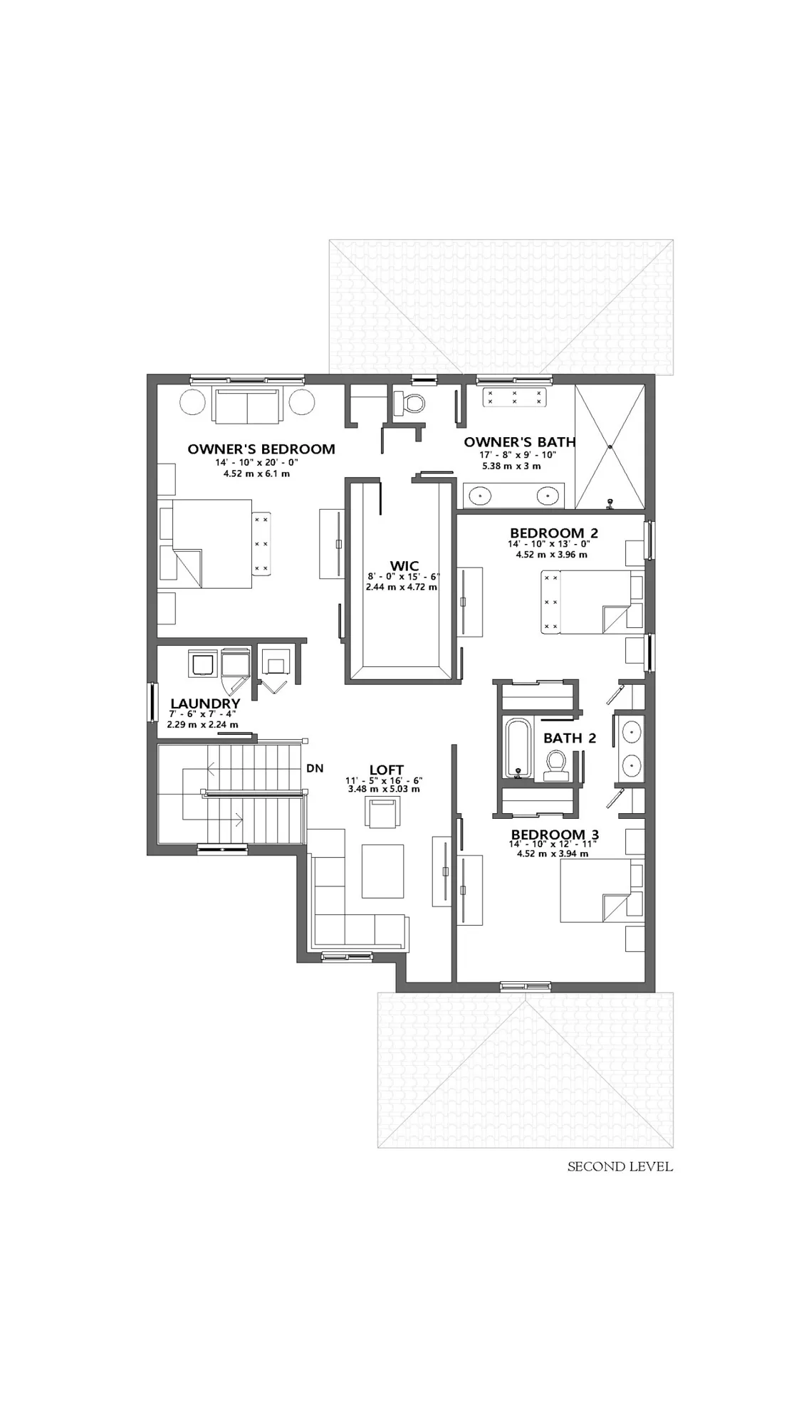 Hanford second-floor conceptual builder plan.