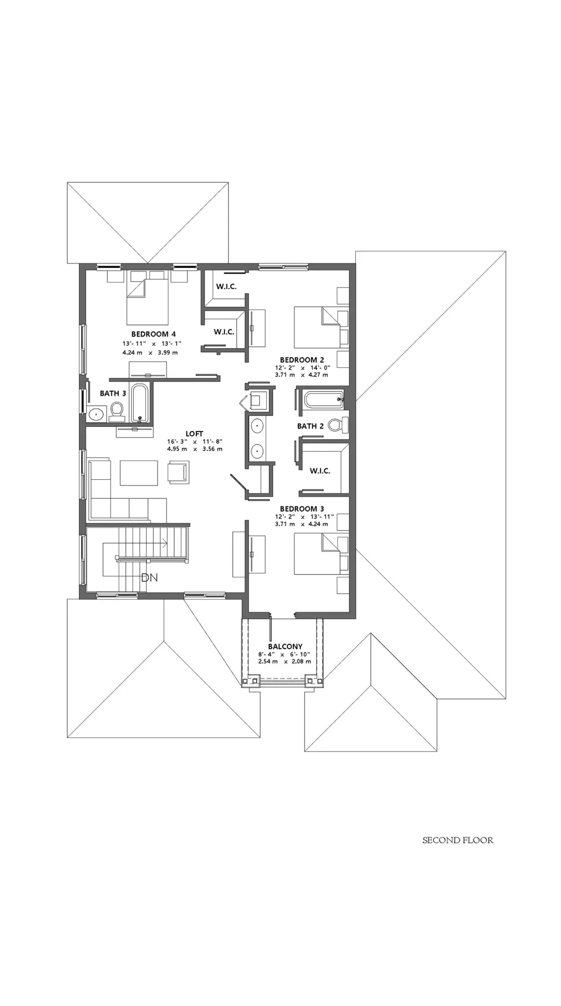Harbour: Second floor. Builder conceptual plan; homesite configuration may vary.