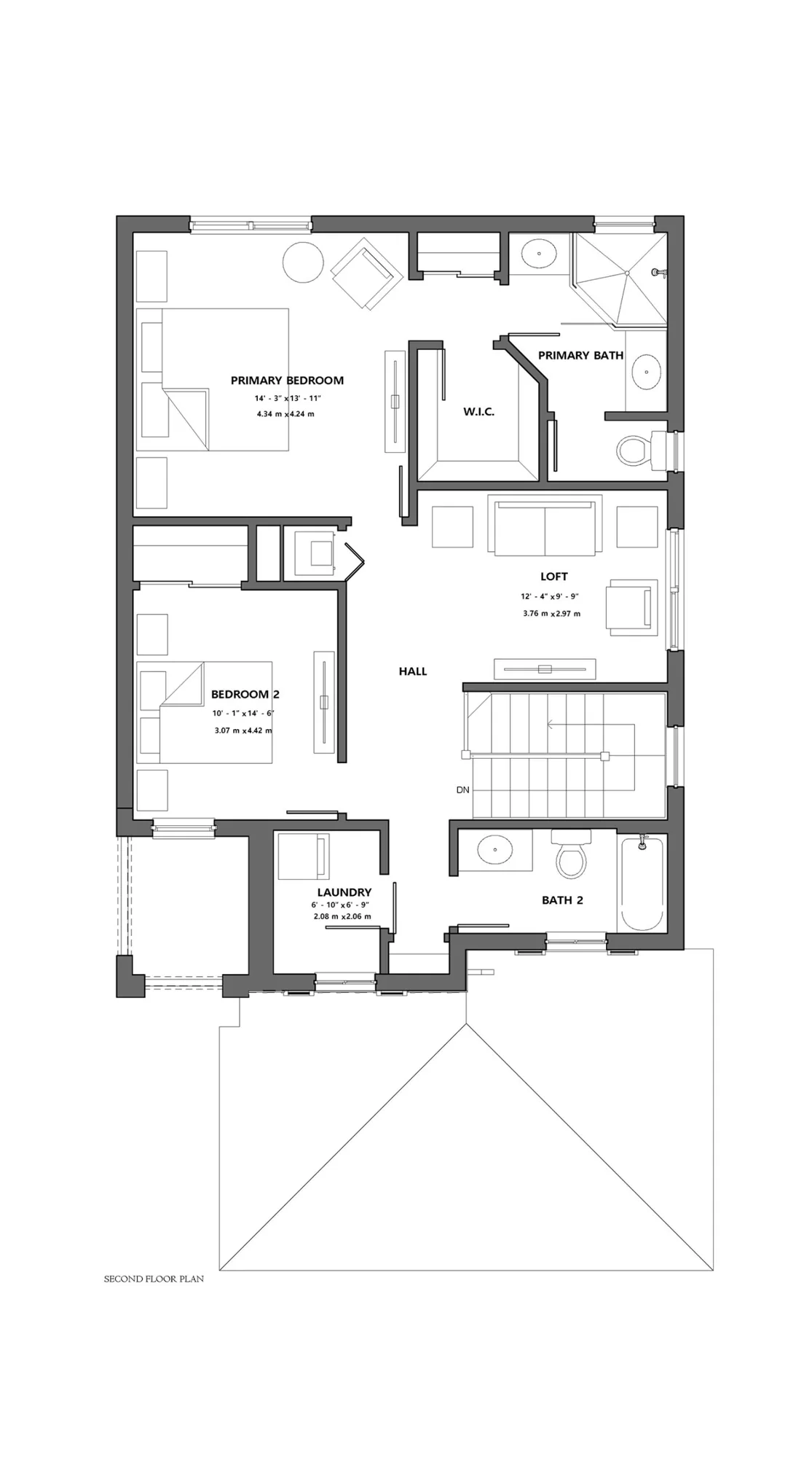 Cascada: Second floor. Builder conceptual plan; homesite configuration may vary.